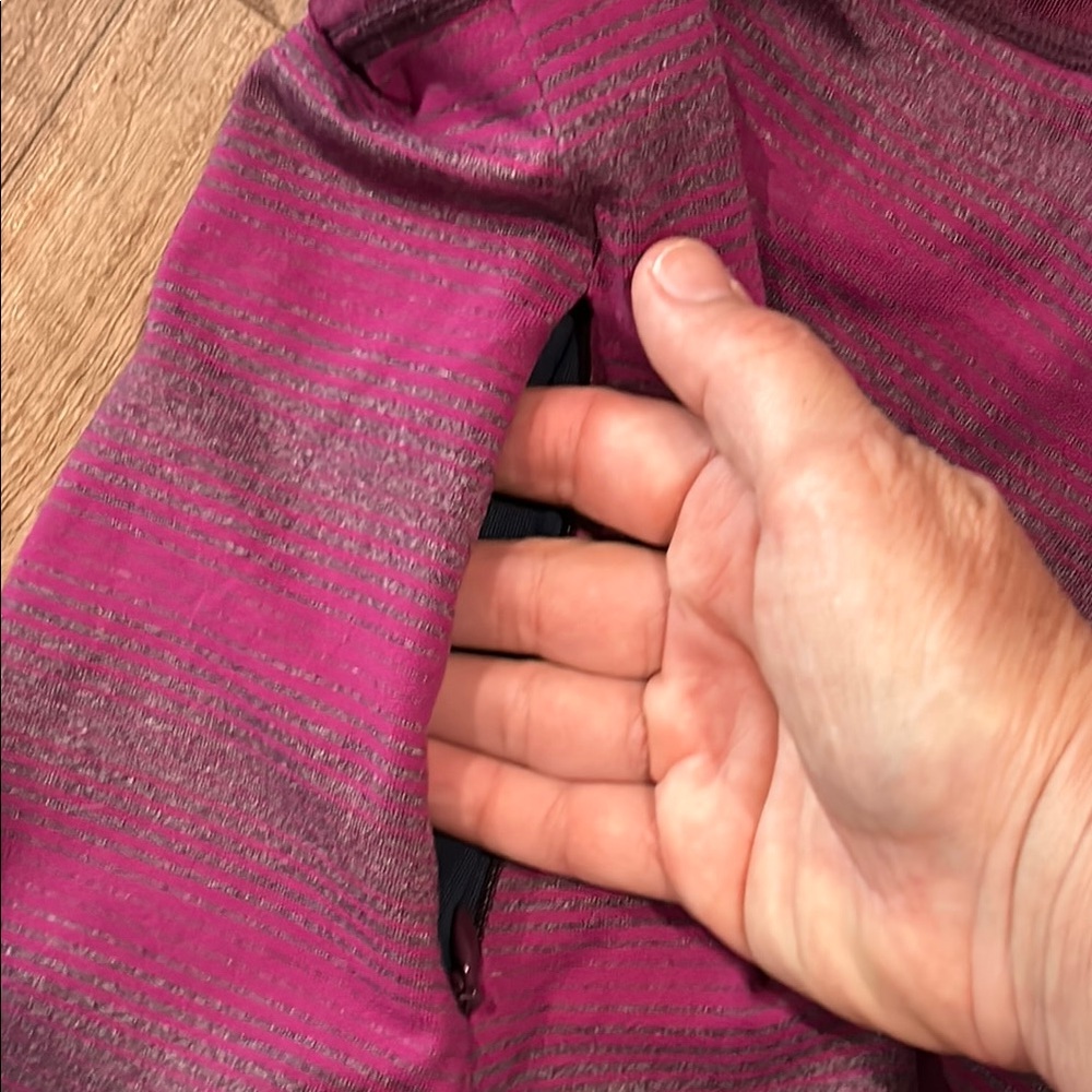 Title Nine Purple Striped Quarter-Zip Pullover - Picture 7 of 11